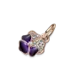 Charm Colgante con un recubrimiento en oro rosa de 14k Flor Pensamiento Morado