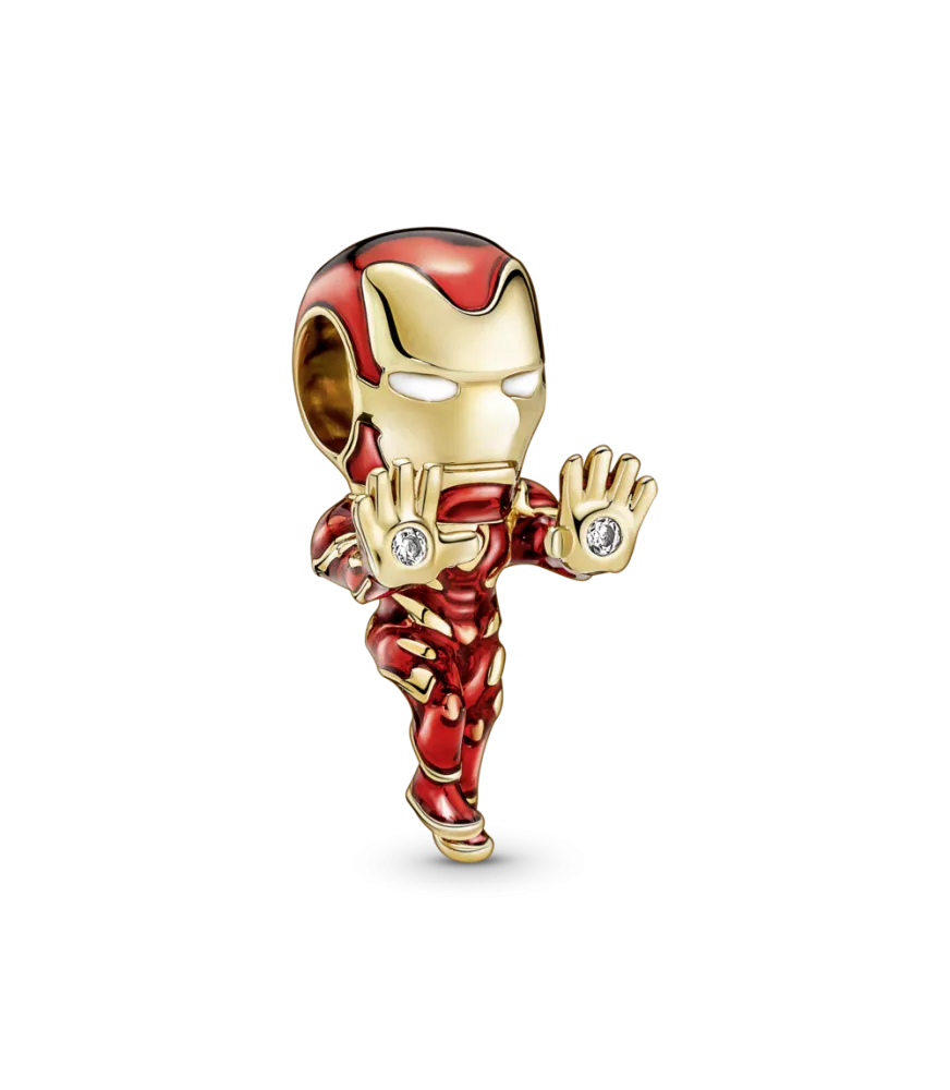 Charm con un recubrimiento en oro de 14k Iron Man Los Vengadores de Marvel