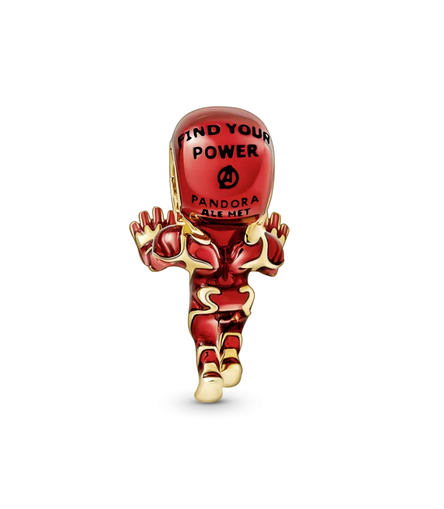 Charm con un recubrimiento en oro de 14k Iron Man Los Vengadores de Marvel