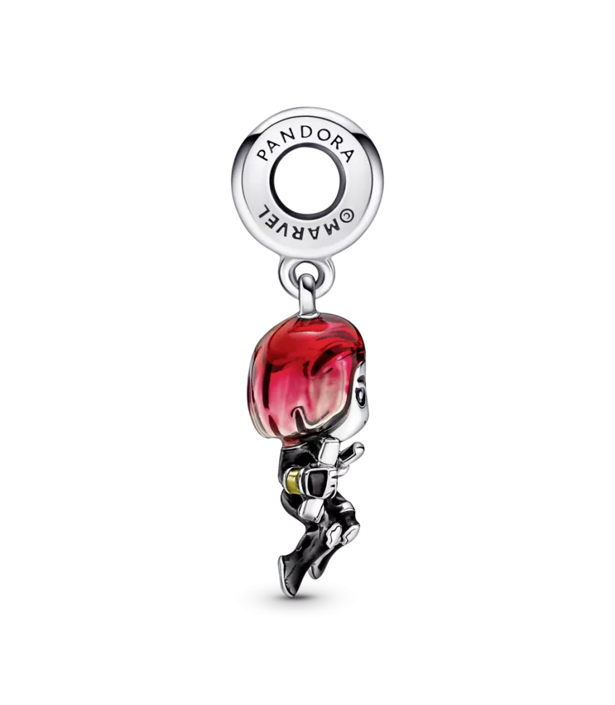 Charm en plata de ley Viuda Negra Los Vengadores de Marvel