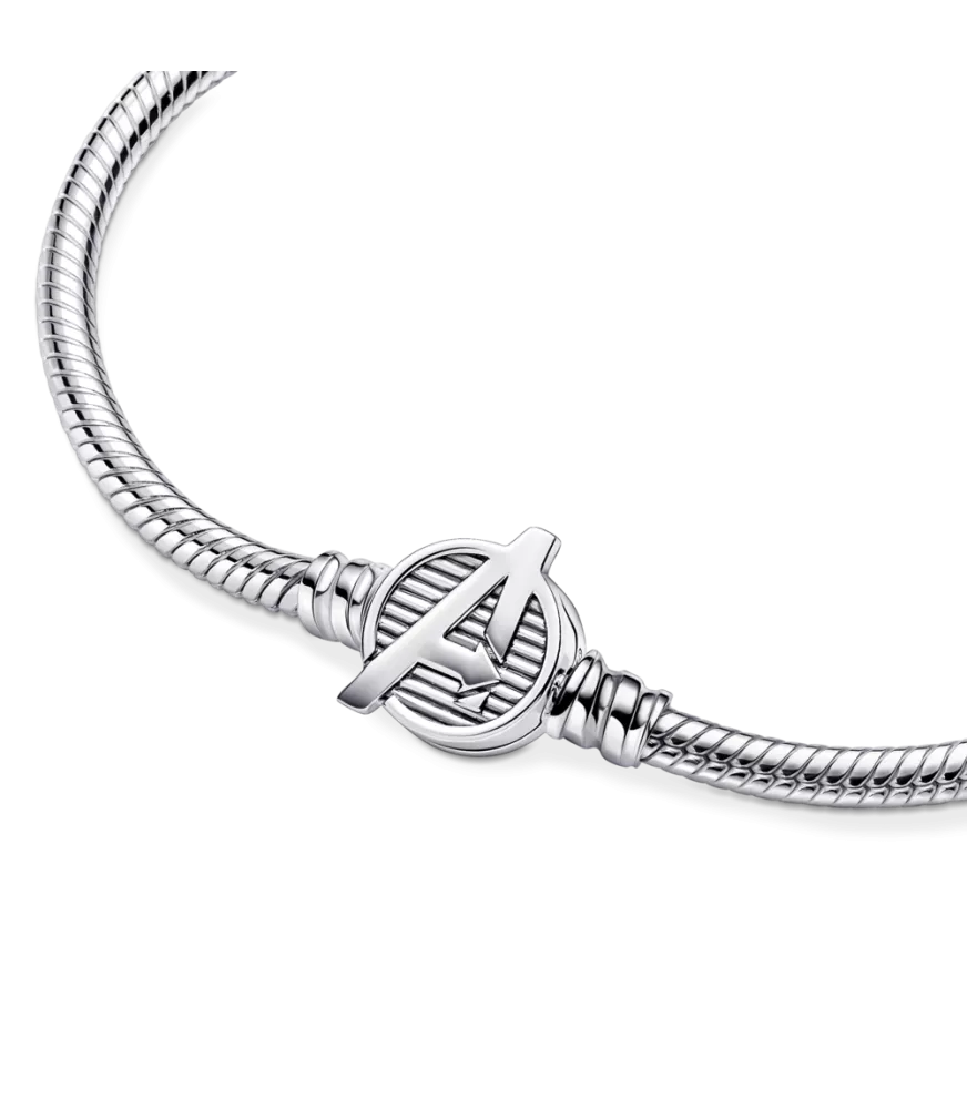  Pulsera Pandora Moments en plata de ley Cadena de Serpiente Cierre Logo Los Vengadores de Marvel