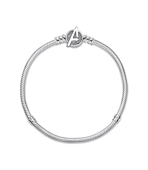  Pulsera Pandora Moments en plata de ley Cadena de Serpiente Cierre Logo Los Vengadores de Marvel