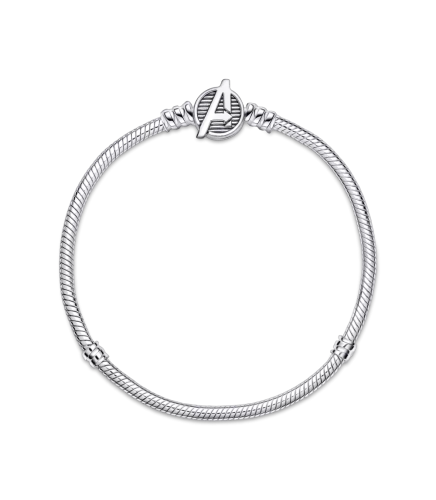  Pulsera Pandora Moments en plata de ley Cadena de Serpiente Cierre Logo Los Vengadores de Marvel
