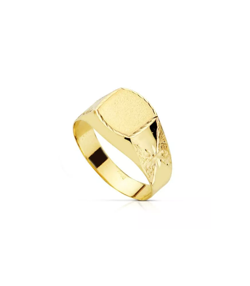 Sello de oro 18 quilates tallado hueco