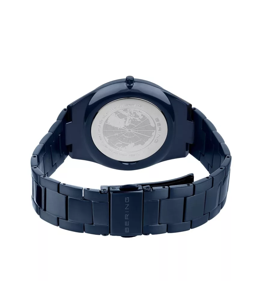 Reloj Bering hombre Ultra Slim en acero pavonado azul 17240-797