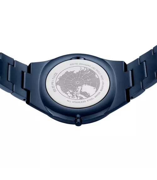 Reloj Bering hombre Ultra Slim en acero pavonado azul 17240-797