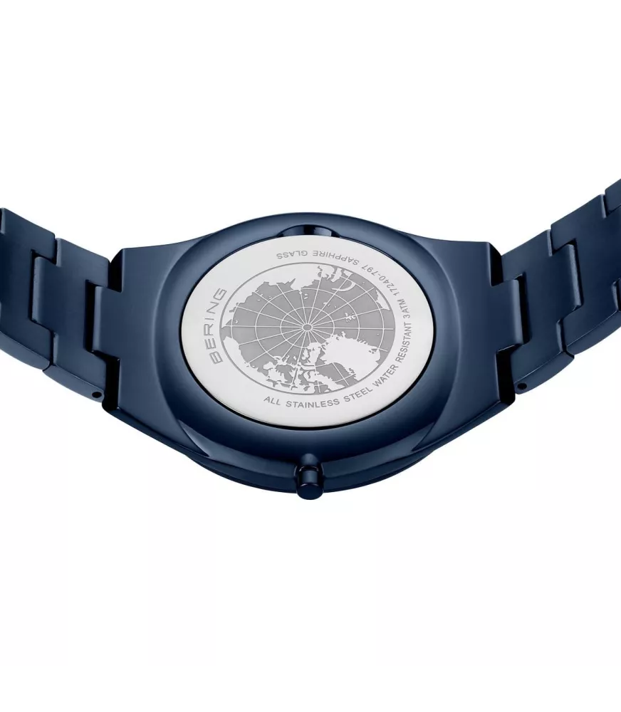 Reloj Bering hombre Ultra Slim en acero pavonado azul 17240-797
