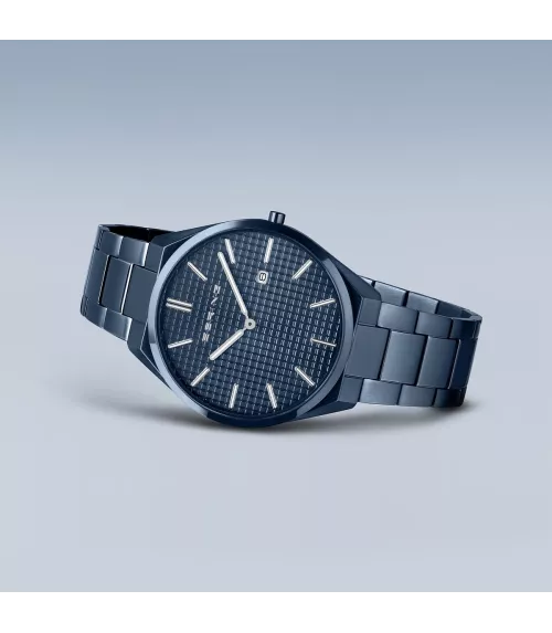 Reloj Bering hombre Ultra Slim en acero pavonado azul 17240-797