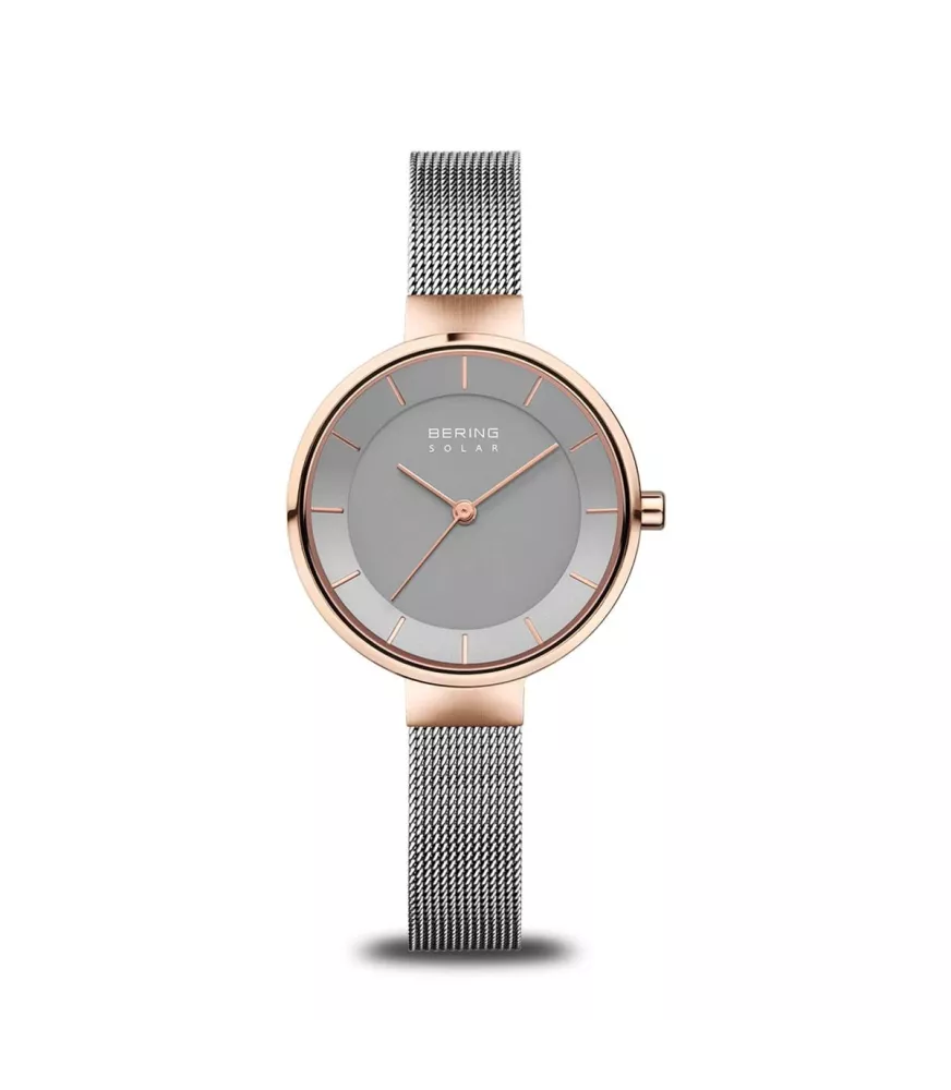 Reloj Bering mujer Solar en acero oro rosa 14631-369