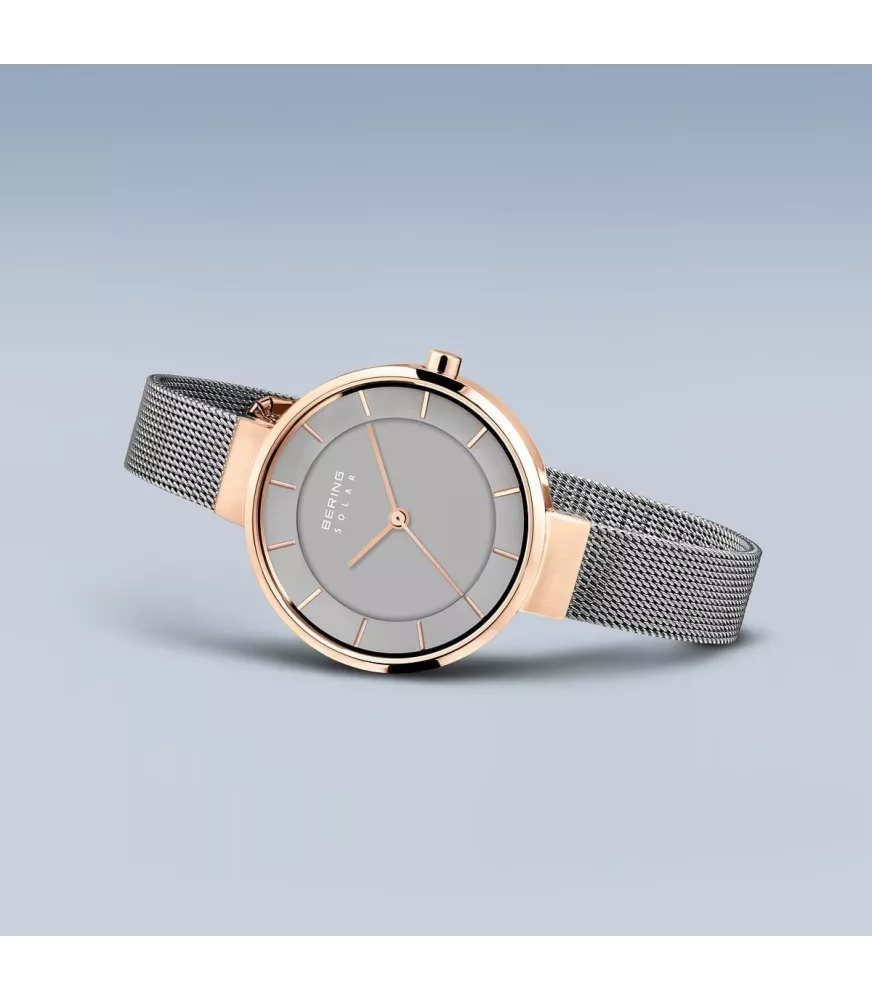 Reloj Bering mujer Solar en acero oro rosa 14631-369