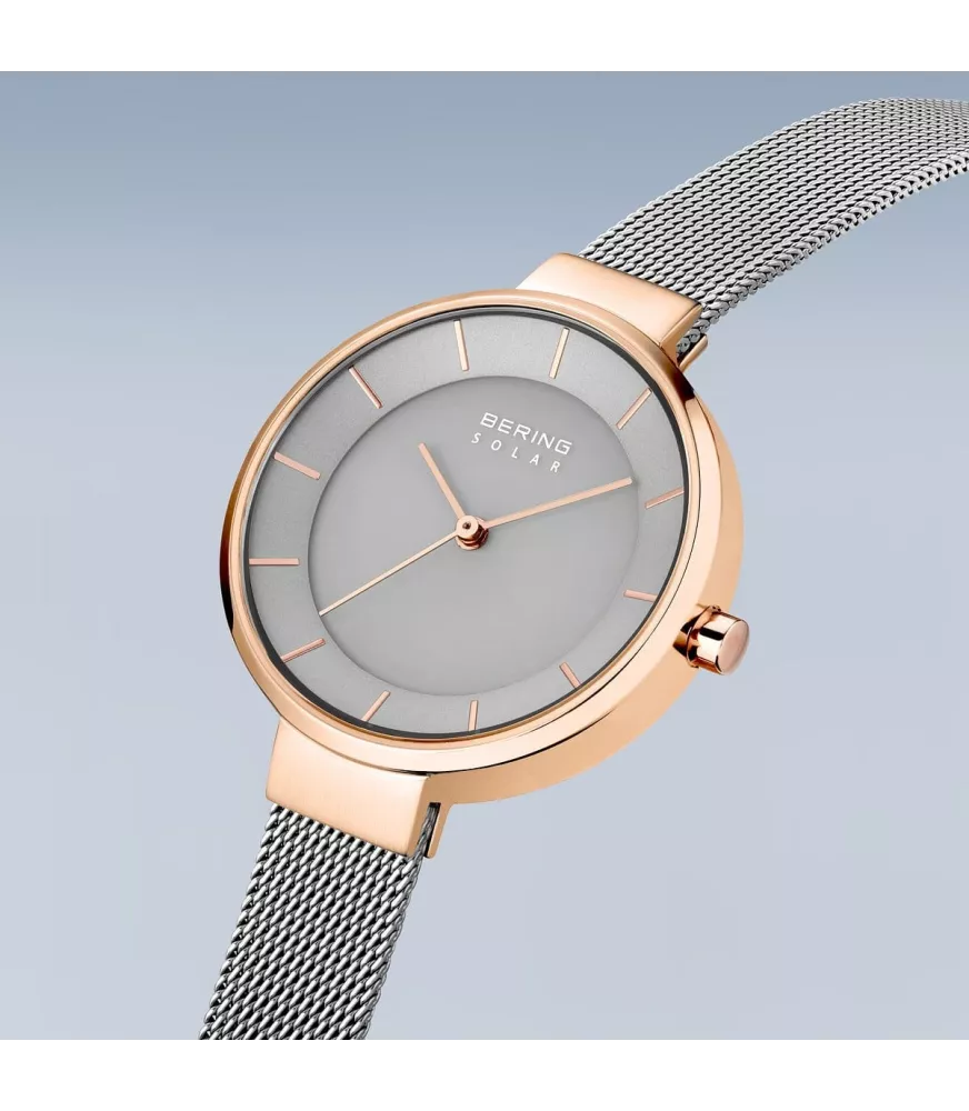 Reloj Bering mujer Solar en acero oro rosa 14631-369