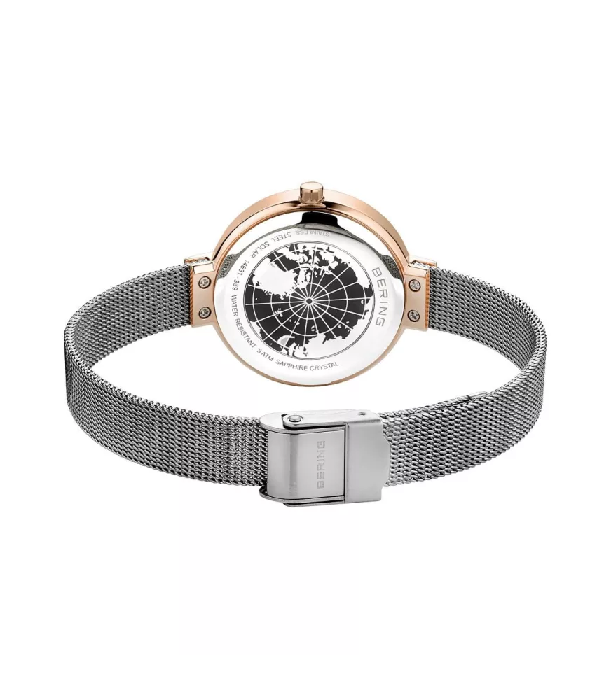Reloj Bering mujer Solar en acero oro rosa 14631-369