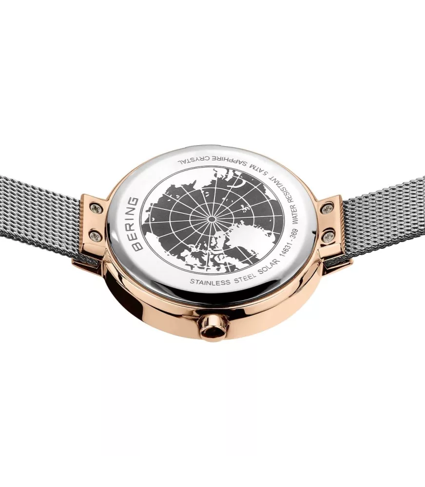 Reloj Bering mujer Solar en acero oro rosa 14631-369