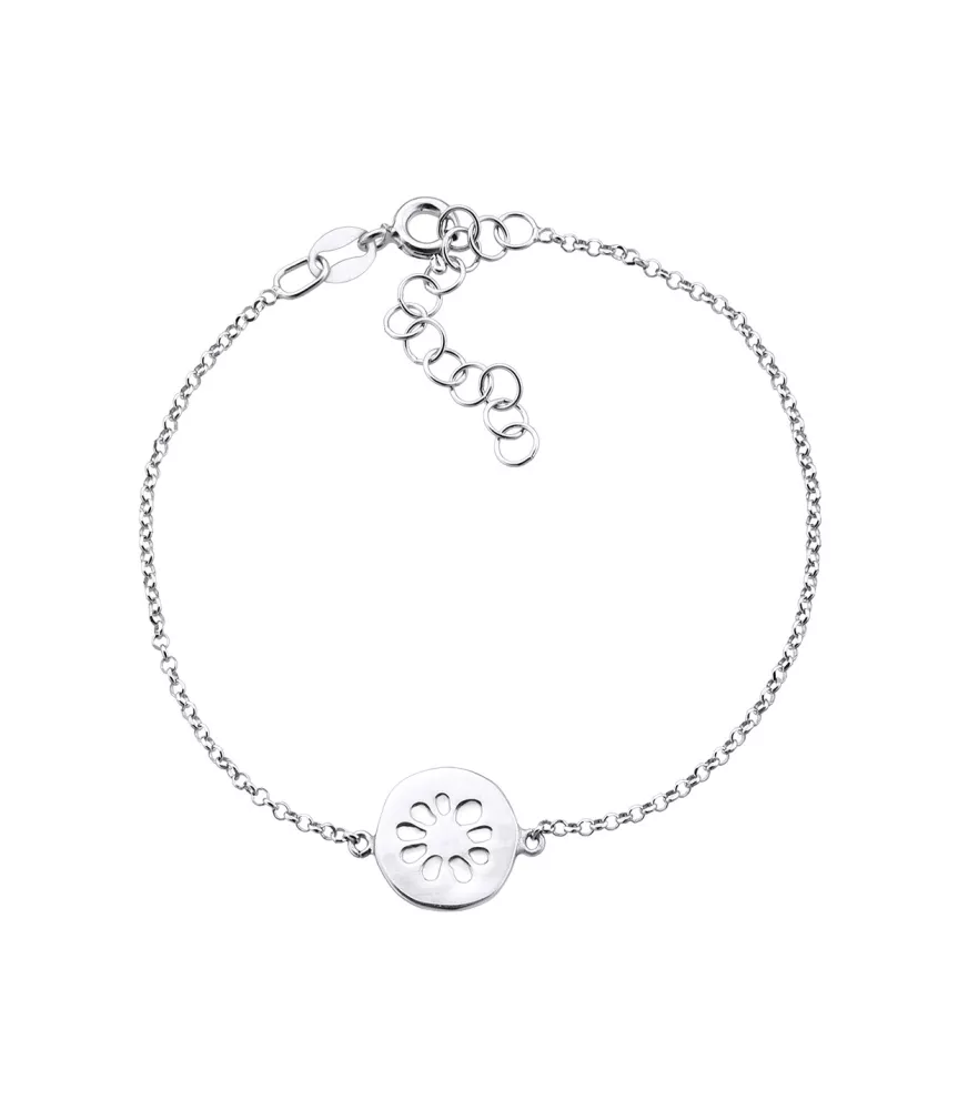 Pulsera Mi Primera Joya, margarita, en plata de ley.