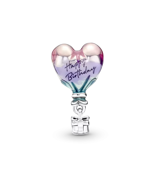 Charm en plata de ley Globo Aerostático Feliz Cumpleaños