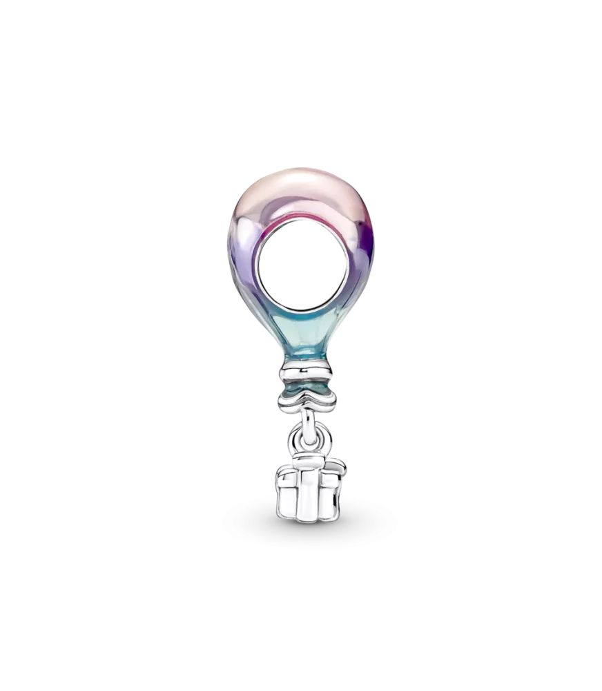 Charm en plata de ley Globo Aerostático Feliz Cumpleaños