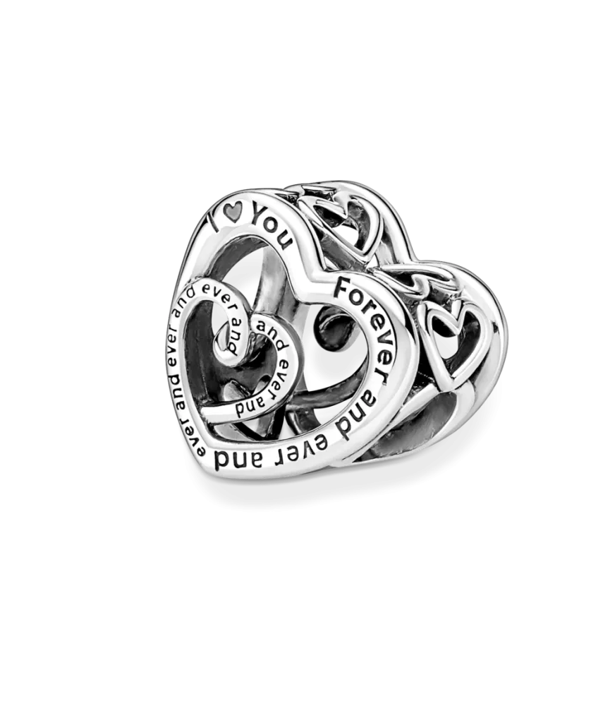 Charm en plata de ley Corazones Infinitos Entrelazados