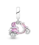 Charm Colgante en plata de ley Moto Scooter Rosa