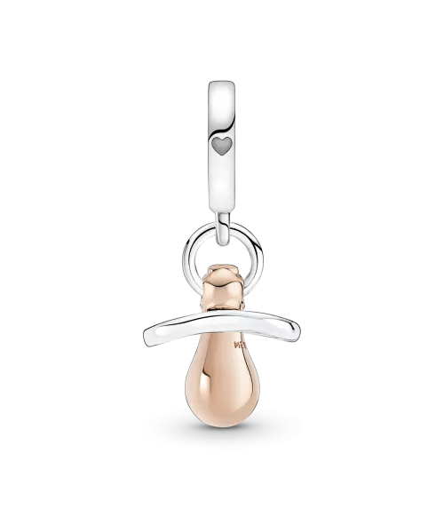Charm Colgante en plata de ley y con un recubrimiento en oro rosa de 14k Chupete Bebé