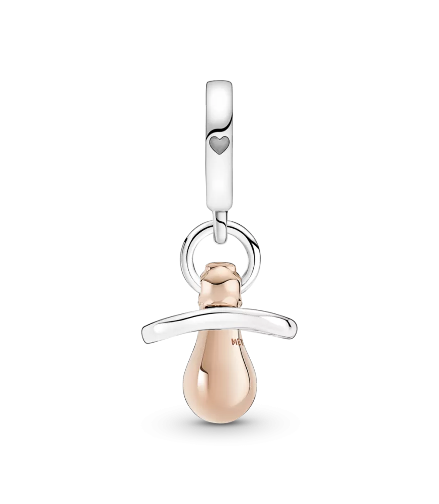 Charm Colgante en plata de ley y con un recubrimiento en oro rosa de 14k Chupete Bebé