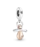 Charm Colgante en plata de ley y con un recubrimiento en oro rosa de 14k Chupete Bebé