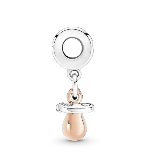 Charm Colgante en plata de ley y con un recubrimiento en oro rosa de 14k Chupete Bebé