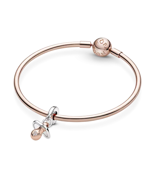 Charm Colgante en plata de ley y con un recubrimiento en oro rosa de 14k Chupete Bebé