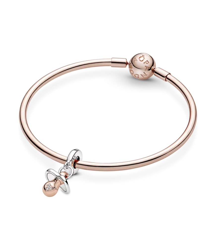 Charm Colgante en plata de ley y con un recubrimiento en oro rosa de 14k Chupete Bebé