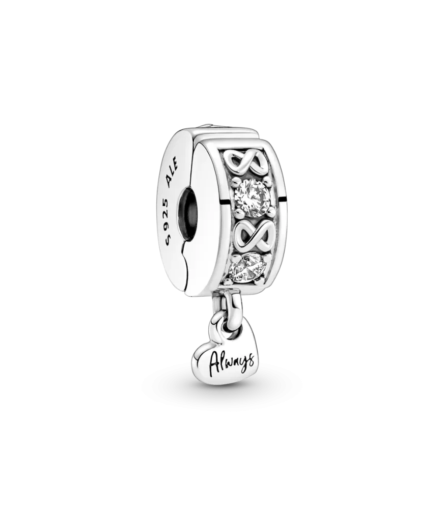 Clip en plata de ley Familia Siempre en Pavé