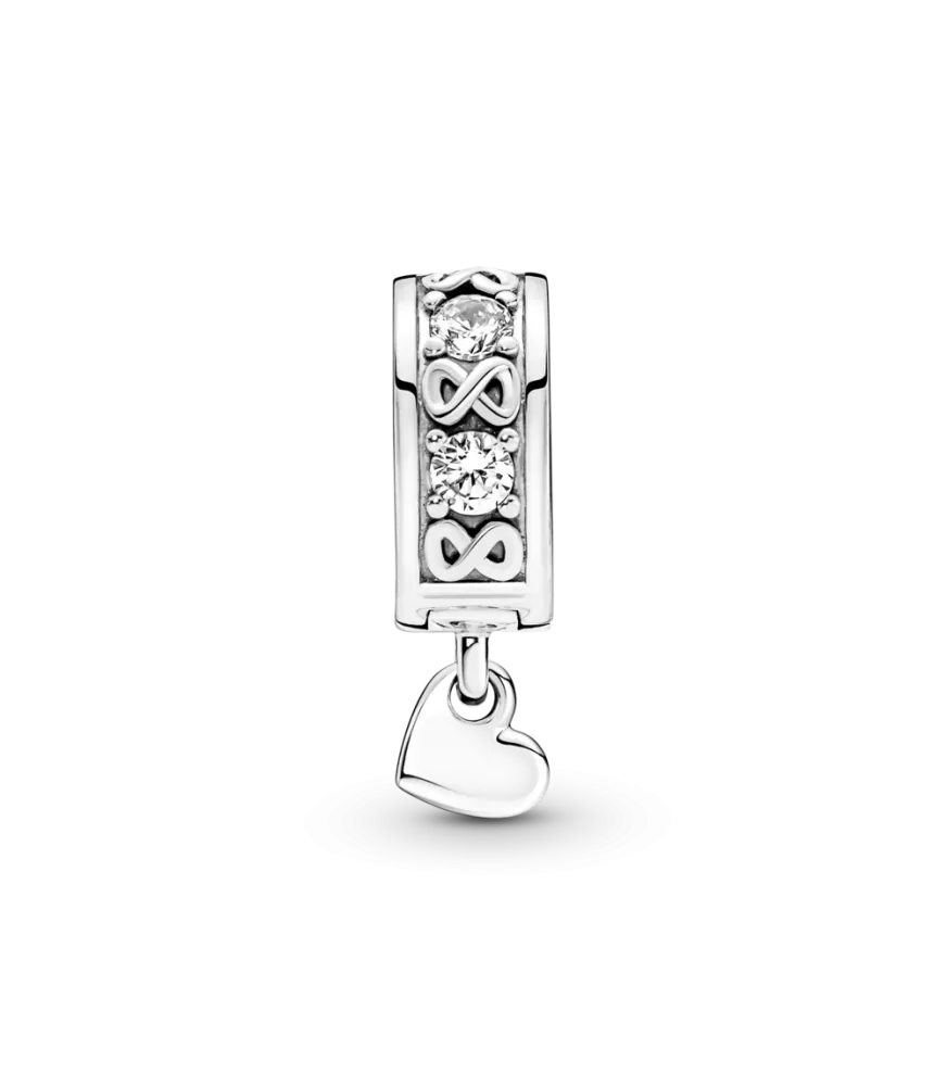 Clip en plata de ley Familia Siempre en Pavé