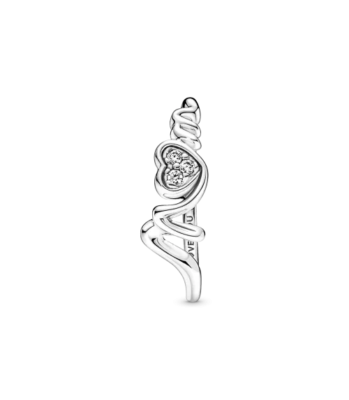Anillo en  plata de ley Mamá Corazón en Pavé