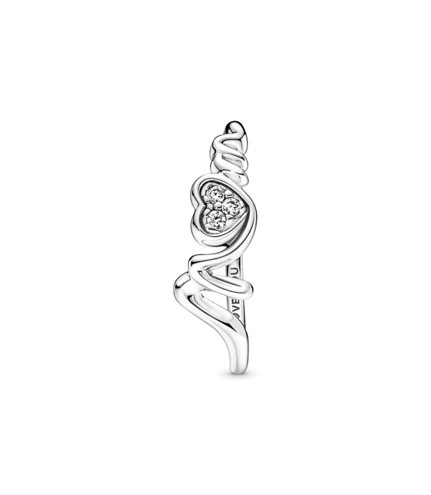 Anillo en  plata de ley Mamá Corazón en Pavé
