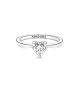 Anillo Solitario en plata de ley Corazón Brillante