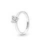 Anillo Solitario en plata de ley Corazón Brillante