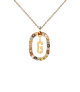 Collar P D Paola, letra G, con baño de oro de 18k.