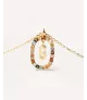 Collar P D Paola, letra G, con baño de oro de 18k.