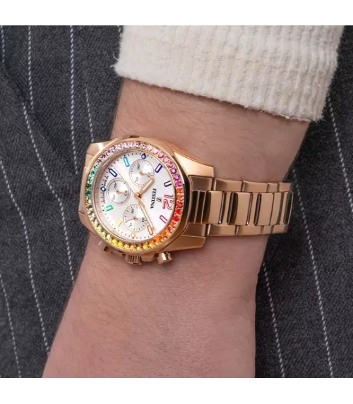 Reloj Festina mujer, cuarzo ,analógico, 3 agujas y cronógrafo.