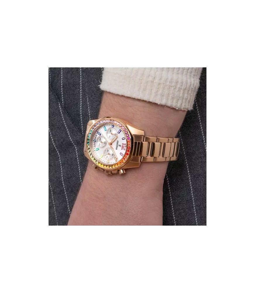 Reloj Festina mujer, cuarzo ,analógico, 3 agujas y cronógrafo.