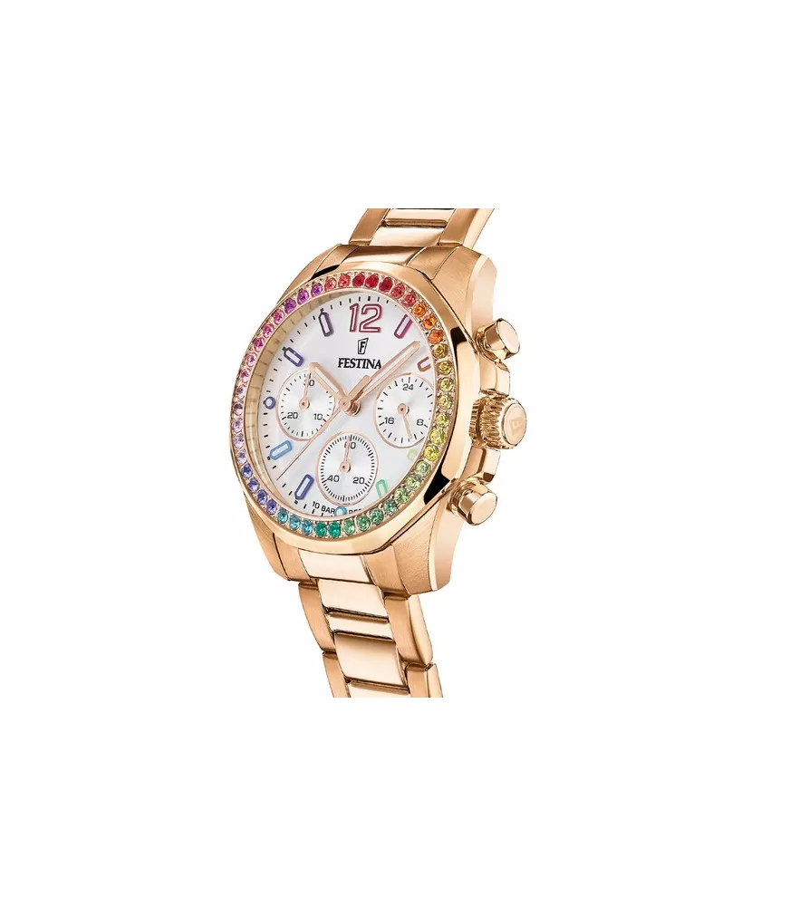 Reloj Festina mujer, cuarzo ,analógico, 3 agujas y cronógrafo.