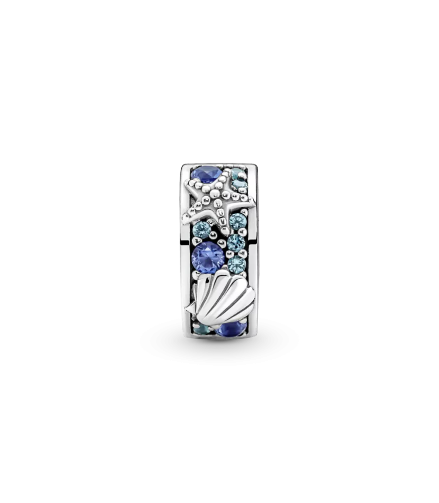 Clip en plata de ley Concha & Estrella de Mar Tropical