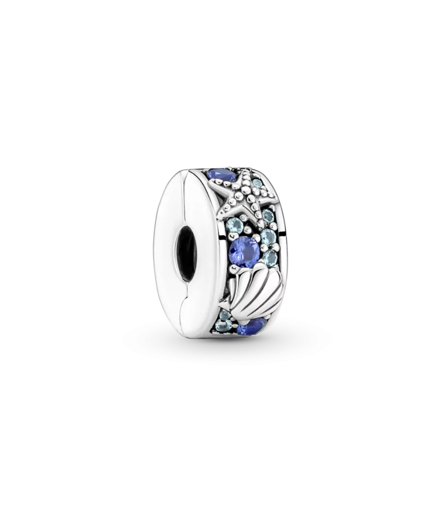 Clip en plata de ley Concha & Estrella de Mar Tropical