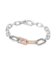 Link Doble con un recubrimiento en oro rosa de 14k Love It Pandora ME