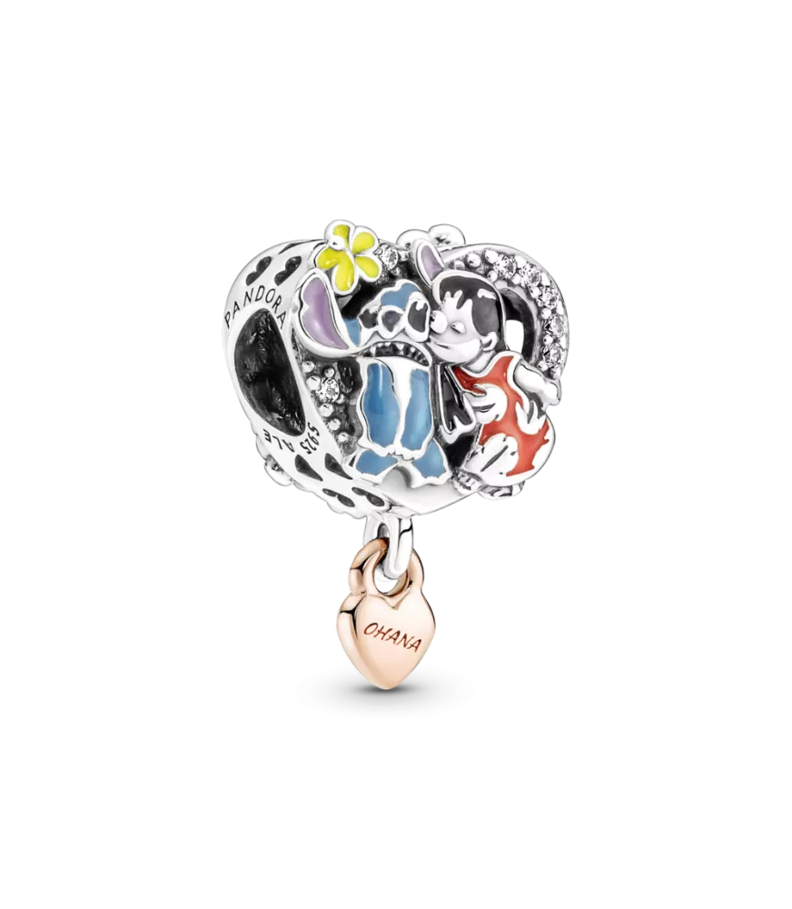 Charm en plata de ley Ohana Lilo & Stitch de Disney