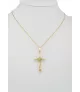 18K CRUZ LISA CON CUERDA 18.5 MM X 37 MM + reasa 8 MM