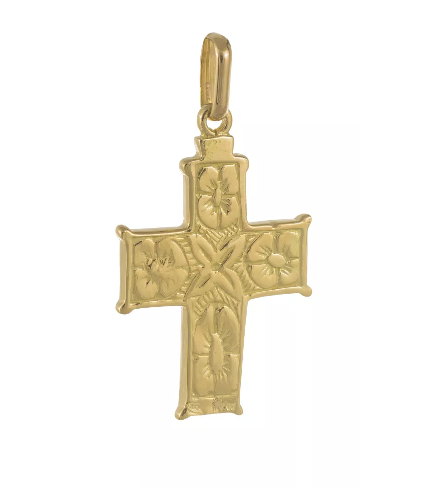 18K CRUZ BENEDICTINA 17 MM X 28 MM + reasa 8 MM