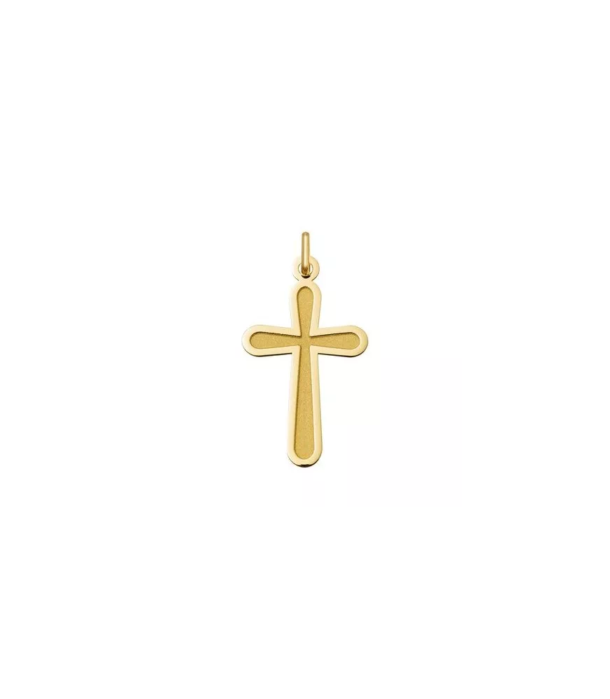 18K CRUZ LISA Y REDONDEADA 25 MM X 15 MM 