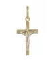 18K CRUZ BICOLOR CON CRISTO EN ORO BLANCO 25 MM X 14 MM 