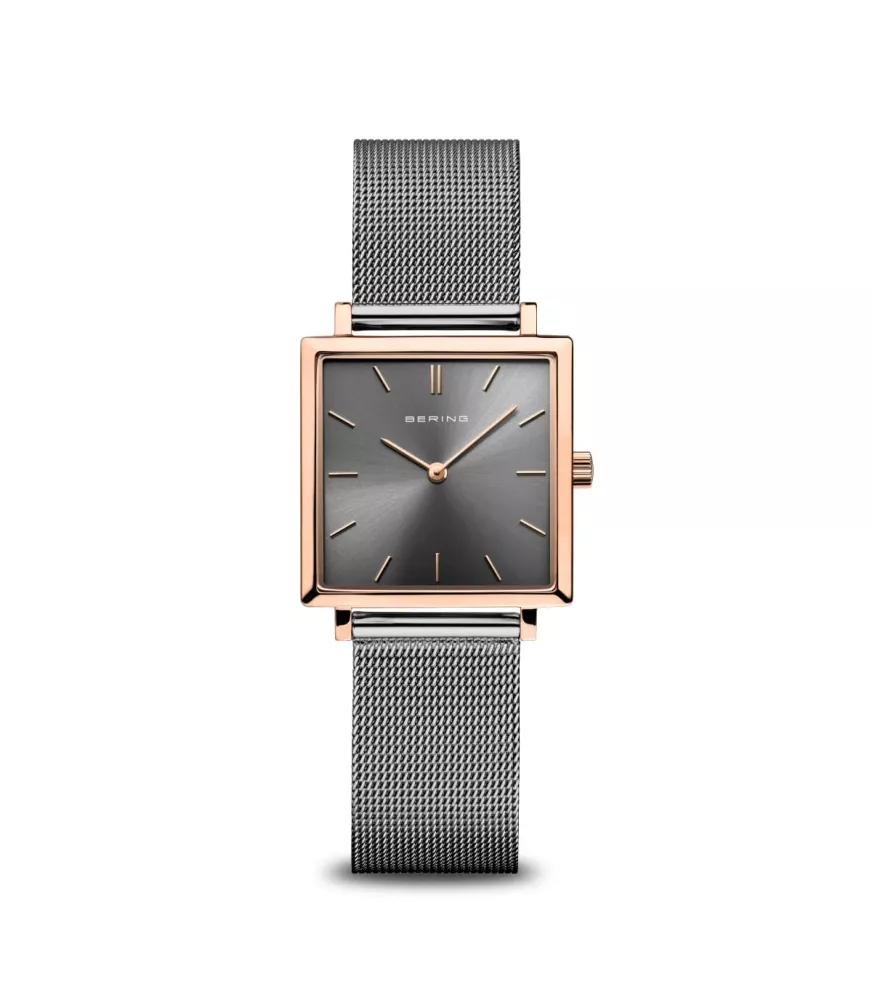 Reloj Bering mujer cuadrado 18226-369 con brazalete de malla milanesa.