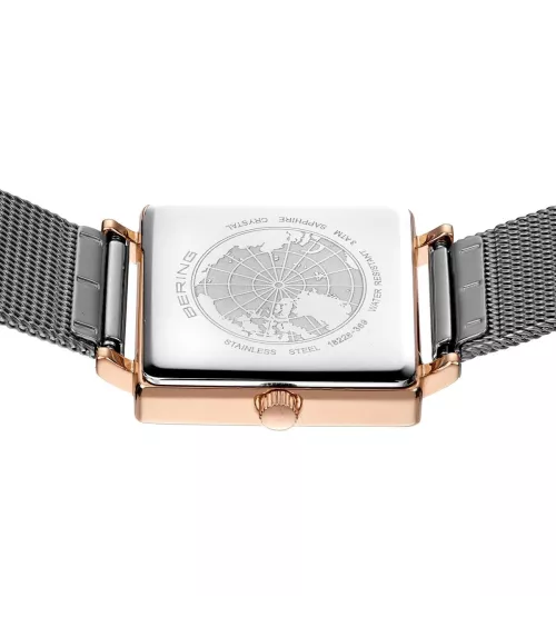 Reloj Bering mujer cuadrado 18226-369 con brazalete de malla milanesa.