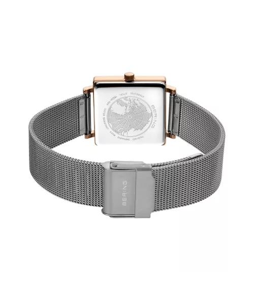 Reloj Bering mujer cuadrado 18226-369 con brazalete de malla milanesa.